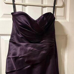 Bill Levkoff Deep Purple Strapless Dress